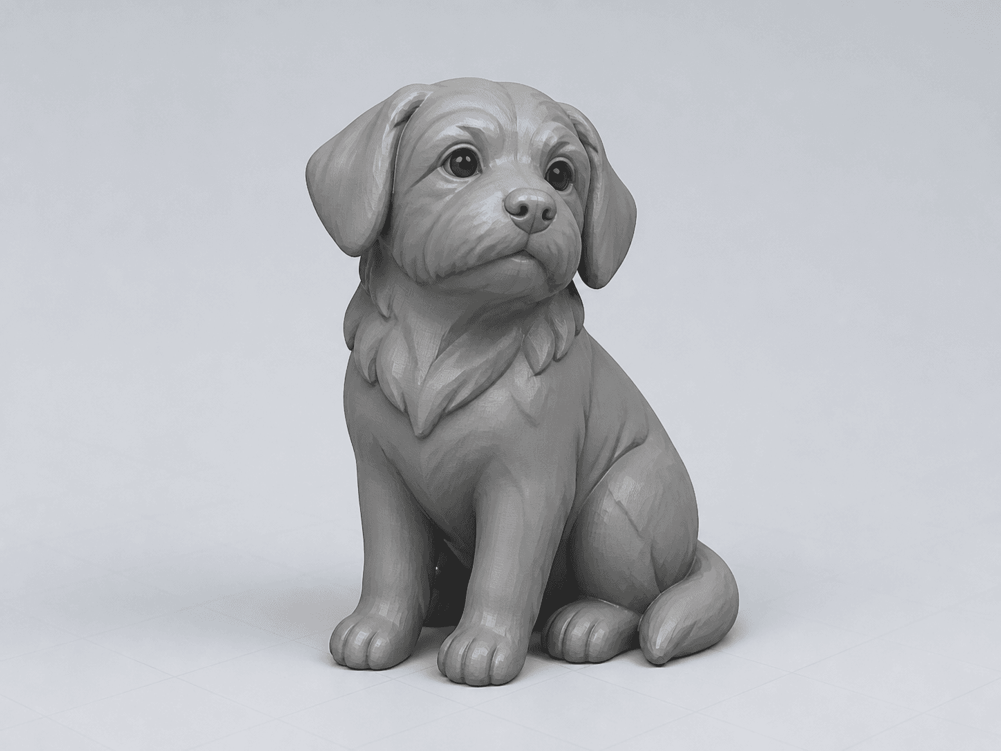 Pet sculpture mesh preview for a 3D printing workflow