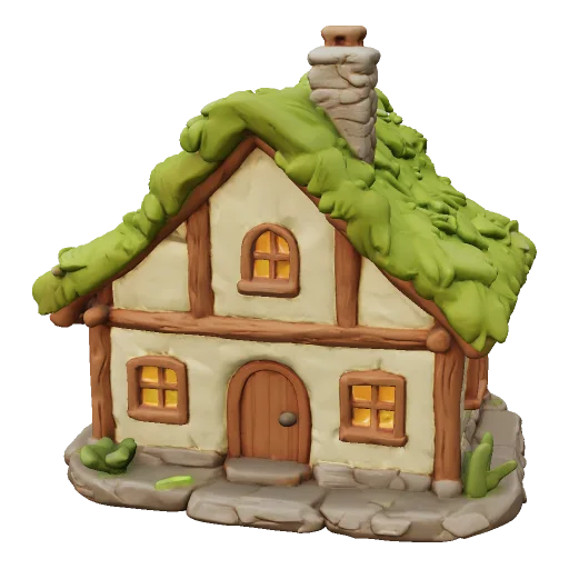 Fomrix 文字生成的原始林间小屋模型